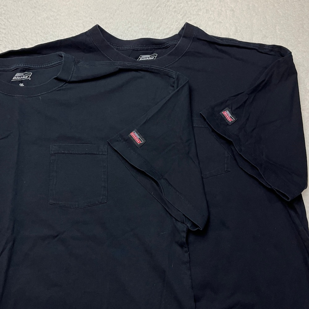 Genuine Dickies T-Shirt Mens 4XL Black Pocket Tee Short Sleeve Heavyweight